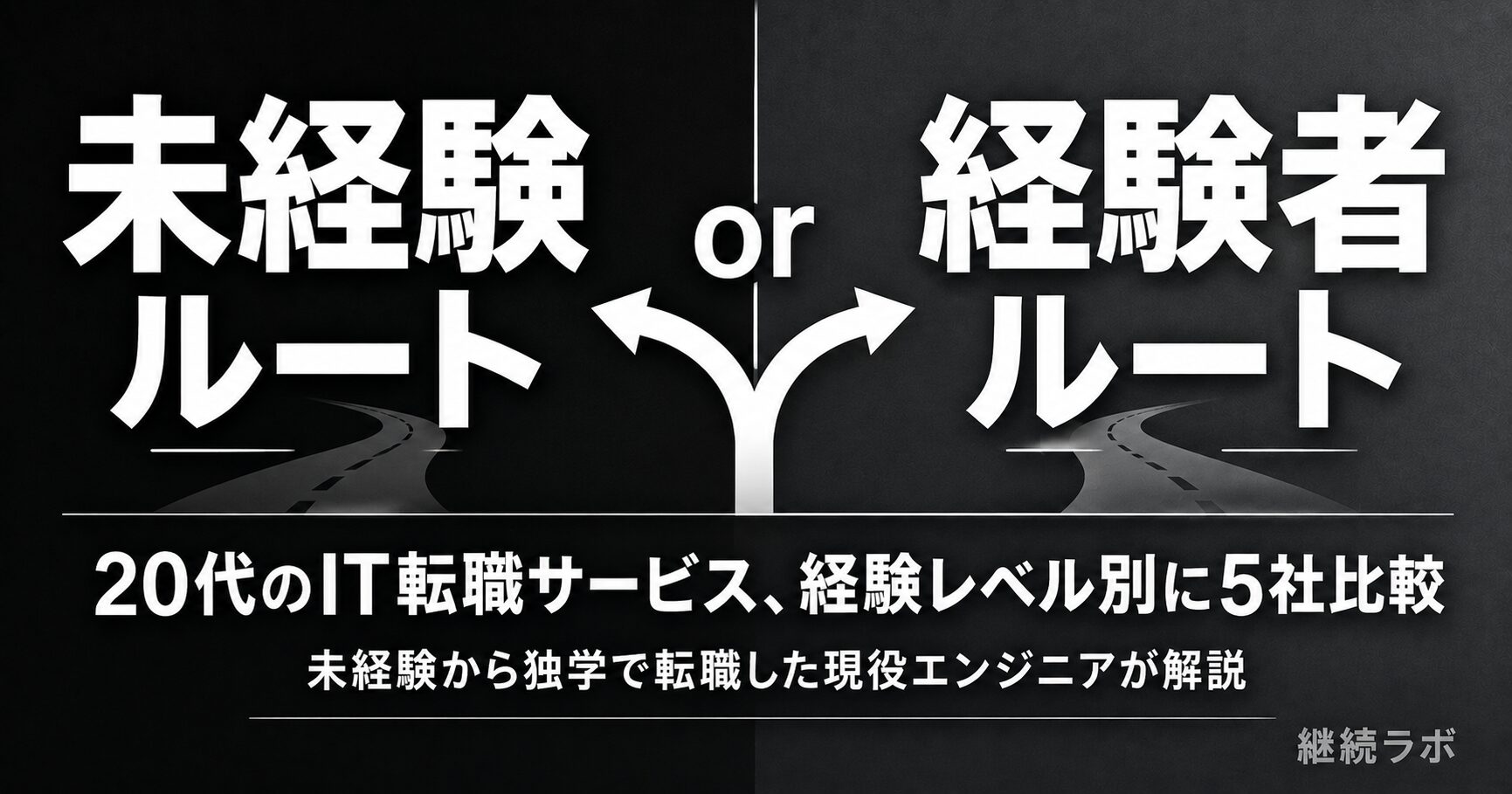 20代向けにIT転職サービスを未経験ルートと経験者ルートに分けて5社比較した記事のアイキャッチ