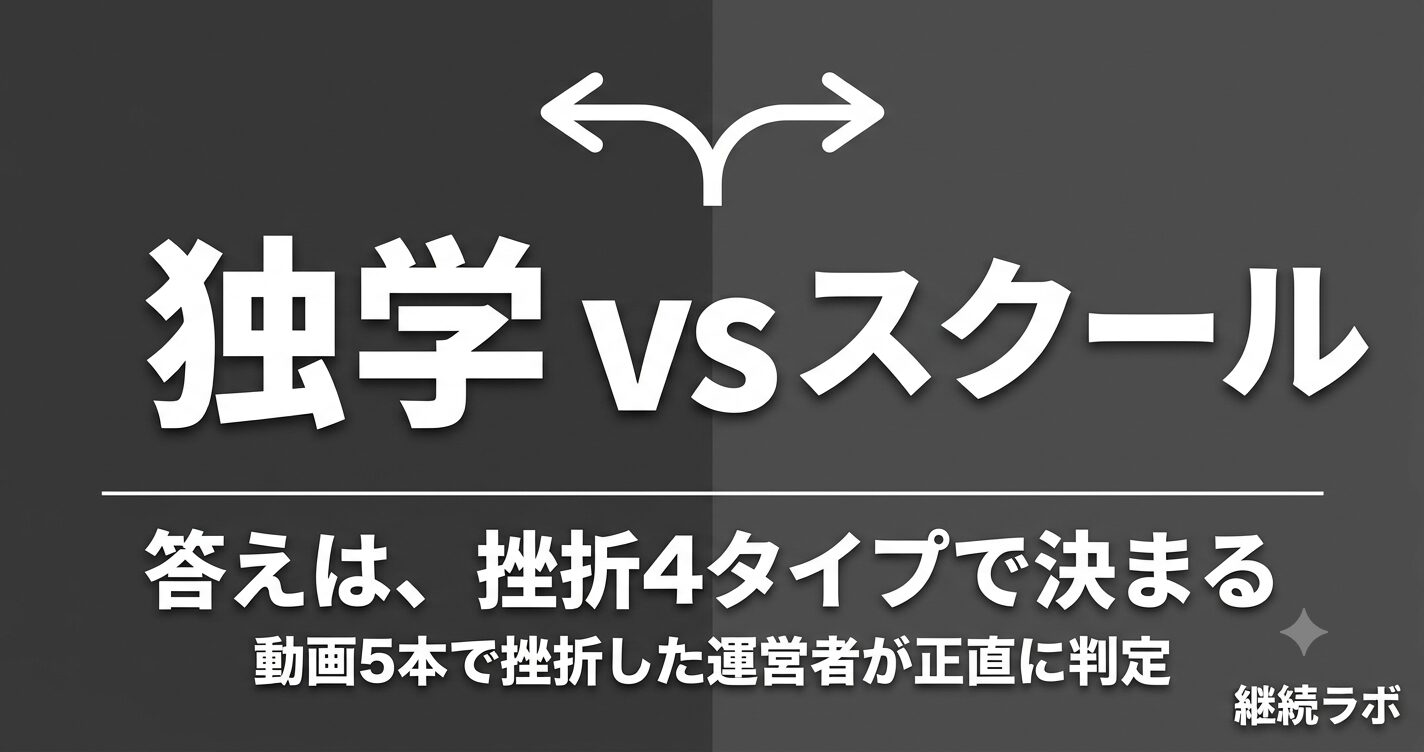 動画編集は独学かスクールかを挫折タイプ別に判定する比較